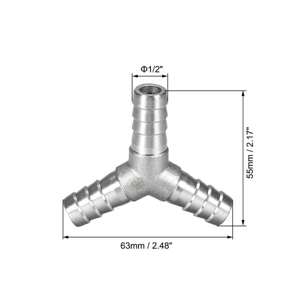 1/2-Inch (13mm) Hose ID Barb Fitting 3 Way Y Shaped Union