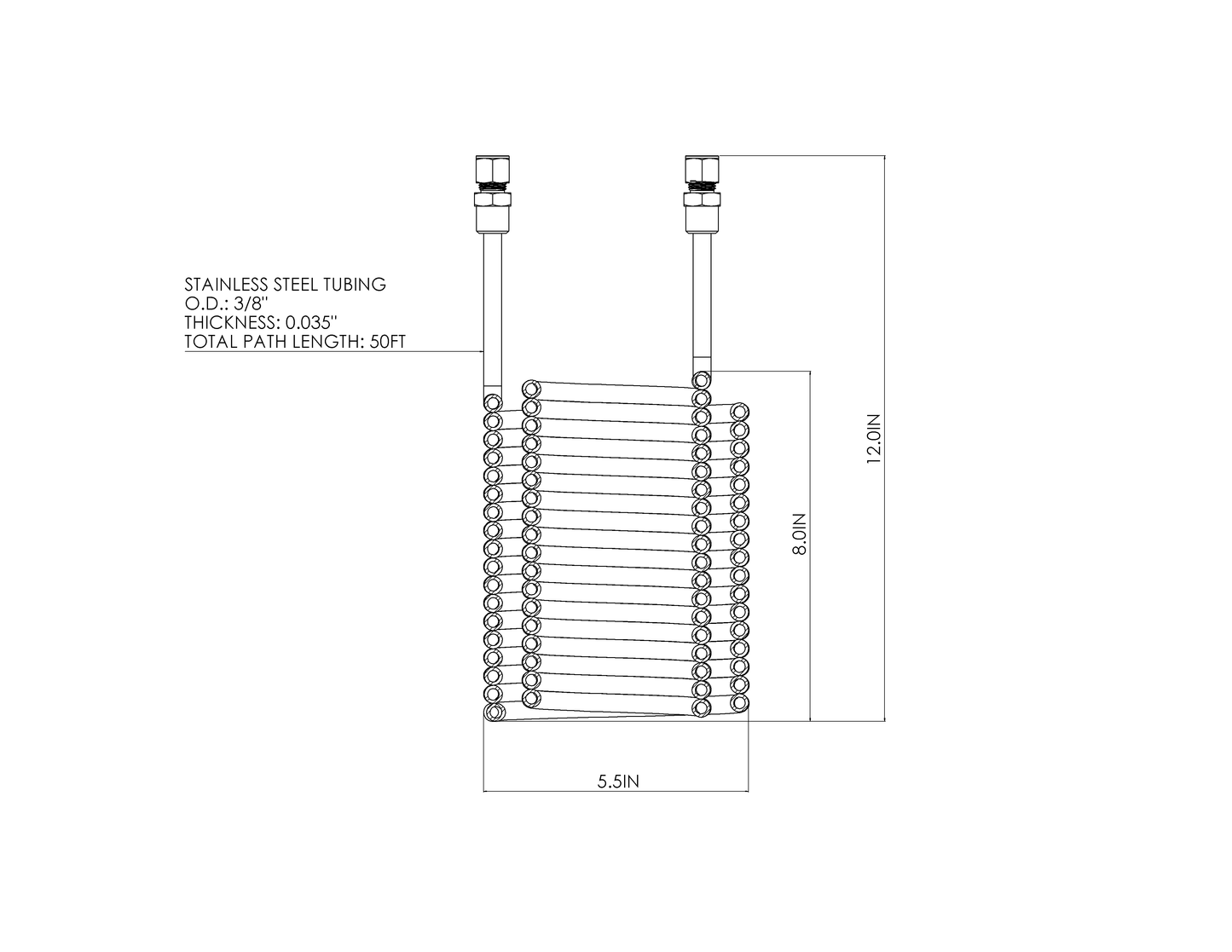 3/8" Condensing Coil / Wort Chiller - 50ft